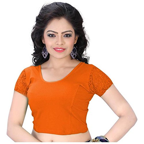 Image of Fressia Fabrics Women's Stretchable Readymade Saree Blouse Pack of 3-100black 117gold XXX