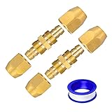 Breezliy 2PCS Soild Brass Air Reusable Hose Splicer For 1/4-Inch ID Hose,1/4' Air Hose Repair Fitting