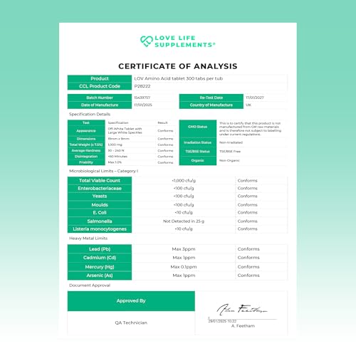 Essential Amino Acids - All 9 EAA Amino Acids with All 3 BCAA's Plus 6 More EAAs to Build and Repair Muscle | 300 Tablets / 60 Servings | 5-10g per Serving | High in Leucine and Vegan Friendly - Image 6