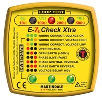 Martindale EZ150 - LED E-Ze Check Xtra Non-Trip Earth Loop Impedance Socket Tester/Fault Finder, Detects 31 Different Fault Conditions, Detects Faults Other Socket Testers Can't