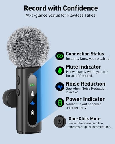 Image of USB C Lavalier Microphone Wireless AI Noise Cancellation Mini Mic for Type-C Android, iPhone 17 /16 /15, Tablet, PC, Video Recording Clip-on Mics with Rotatable Clip, Ideal for TikTok, YouTube, Podcast