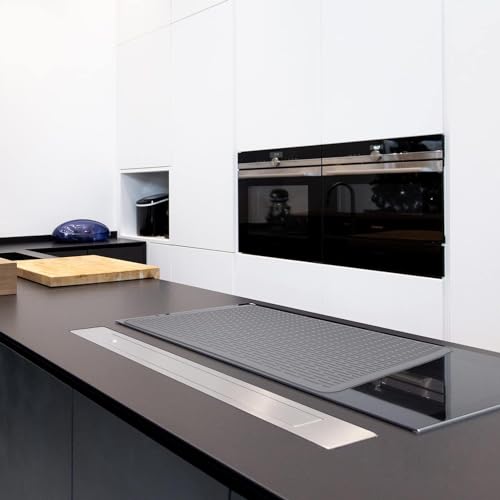 Stove Top Cover for Electric Stove - Silicone Stove Mat for Glass Top, Glass Cooktop Protector, XL Dish Drying Mats For Kitchen,Oven Covers for Electric Stove (Gray,30 x 21)