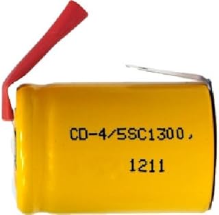 6 x 4/5 Sub C NiCd Batteries with Tabs (1300 mAh)