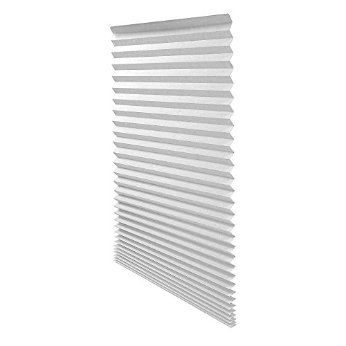 Window Shades Room Darkening Vinyl Cordless White Pleated Shade - 48" W x 75" L (6 PACK)