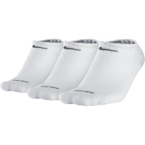 Nike Dri-FIT Half-Cushion No Show Socks, X-Large, White, 3-Pair Pack