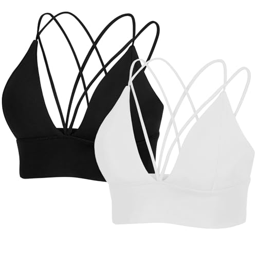 Image of MotoRun Bralettes for Women, Strappy Sports Bra Push up Bralette Sexy Bras Rave Top