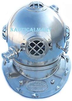 NAUTICALMART Brushed Nickel Decorative Divers Helmet 19"