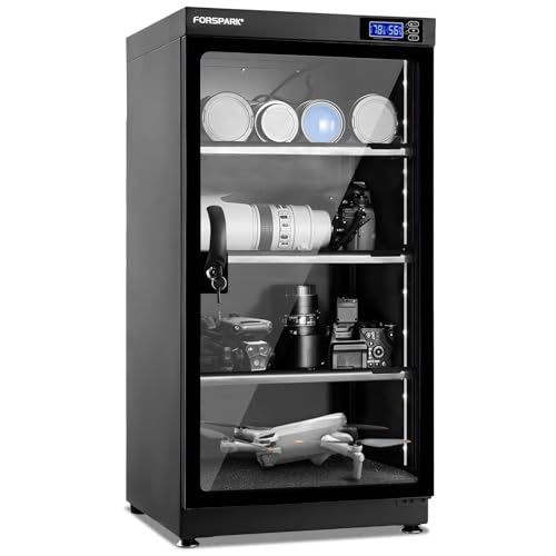 FORSPARK 100L Camera Dehumidifier Dry Cabinet, 8W, Black