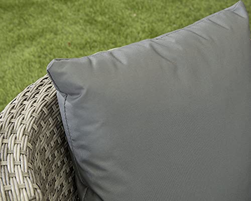 Garden Store Direct Rattan Wicker Bottle Shape Bistro Patio Set, Aluminium, Seat Pads & Back Cushions, 3 Colours To Choose From (Grey) - Image 4
