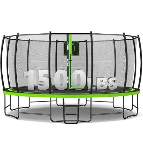 BCAN TR2 8/12/14/16FT Heavy-Duty Outdoor Trampoline with Net, 1500 LBS Static Load, Reinforced… — $799.98 (16% off)