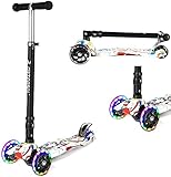 【Verstellbar & Faltbar】Kinder Scooter Roller mit einem flexibelen Lenker steht 4 verstellbare Höhe zur Auswahl. Es ist geeignet für Mädchen und Jungen ab 2 Jahre. Der faltbare Lenker erleichtert den Transport und die Aufbewahrung. Sie können es einfach im Auto oder unter dem Bett aufbewahren.
