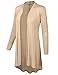BIADANI Women Long Sleeve Classic Lightweight Open Front Jersey Cardigan, Colmf009_mocha, X-Large