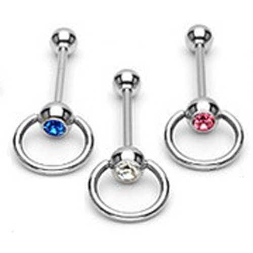 Zungenpiercing Stecker Ringe Erhältlich Mit Verschiedenen Farbsteinen 3x Cover