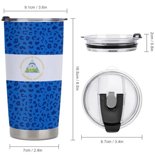 Portavasos para auto con diseño Leopardo y bandera Nicaragua 4 piezas miniatura 2
