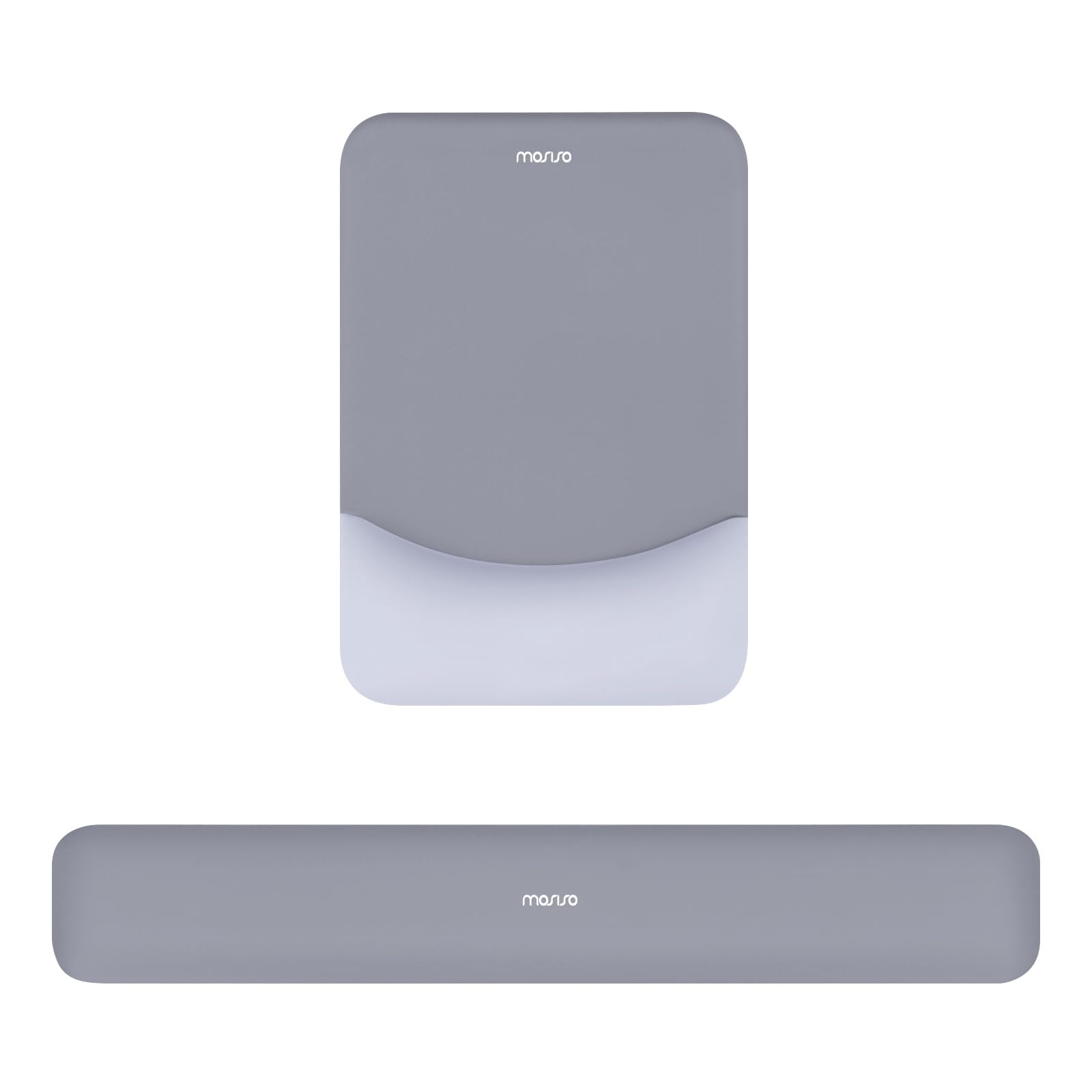 MOSISO Wrist Rest Support for Mouse Pad&Keyboard Set, Rectangular Ergonomic Mousepad Non-Slip Base Home/Office Pain Relief&Easy Typing Pad with