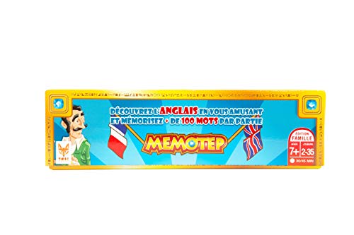 41qe0GzRZFL Topi Games | MEMOTEP – Français/Anglais | Jeu de Société Éducatif | Apprentissage Langue Français Anglais | 2 à 35 Joueurs | 30 à 45 Min | Vocabulaire et Expression | Idée Cadeau Dès 7 Ans | VF
