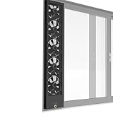 AMCHIXIN 31.5-33.5 Inch Vertical Window Exhaust Fan for Sliding Windows – Align Perfectly with Window Top and Bottom Frames Tool-Free With Variable Speed for Bedrooms Smoky Spaces Hot Areas(Black)