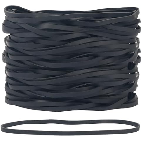 Foshine-Rubber bands large, Black rubber band 8 inch 45 Pack Elastics Bands Long rubber bands for office supplies home Big Rubber Bands wide 0.2inch Cover