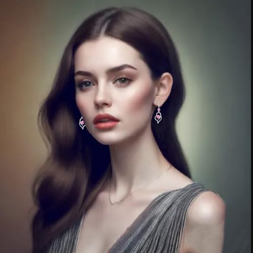 925 Sterling Silver Dangle Earrings for Women Nickel Free Hypoallergenic Earrings for Women Trendy Fashion Heart Dangle Drop Sparkly Crystal Earrings for Women3