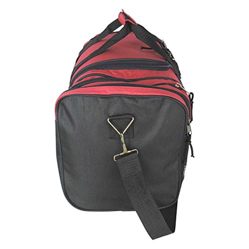 Dalix 20 Inch Sports Duffle Bag with Mesh and Valuables Pockets, Red