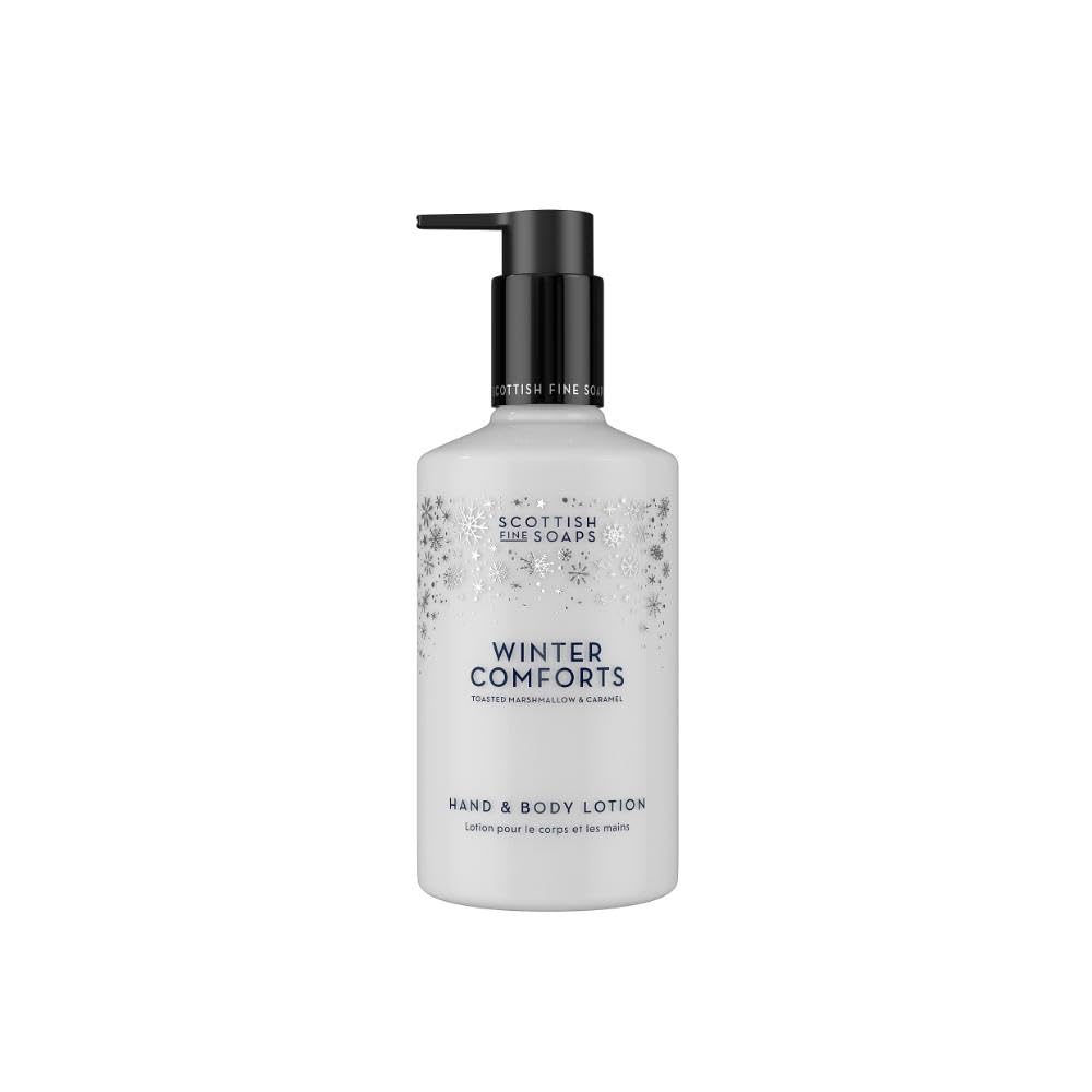 Scottish Fine Soaps Winter Comforts Hand & Body Lotion 300ml – Nourishing Body Moisturiser with Toasted Marshmallow & Caramel Fragrance