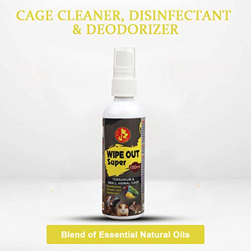 Image of Pet Care International (PCI) Bird SupplementWipe Out Super Spray || Cage Cleaner, Disinfectant & Deodorizer || Provide Healthy & Clean Cage to Birds (100ML, Wipe Out)