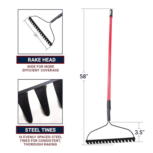 Rastrillo Bow Rake Bully Tools 16" Púas Acero Pesado miniatura 5