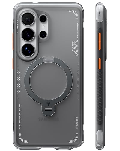 TORRAS Ostand Q3 Air for Samsung Galaxy S26 Ultra Case with 360 Magnetic Stand Fit for Magnetic Airbag Cushion Mil-Grade Drop Tested Shockproof Phone Case for S26 Ultra 6.9 Shadow Black