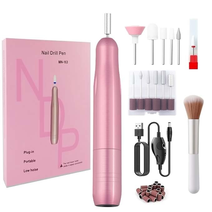 Electric Nail Drill, Professional Portable Drill Nail, 14 in 1 Acrylic Nail Drill Kit, USB Power Supply for Acrylic, Gel, Dip Powder, Manicure,