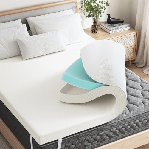 Sweetcrispy Memory Foam Mattress Queen with Removable Soft Cover 2 Inch Thick Gel Infused Cooling Pad for Queen Size Bed Sleeper Sofa RV Camper CertiPUR US Certified Ventilated