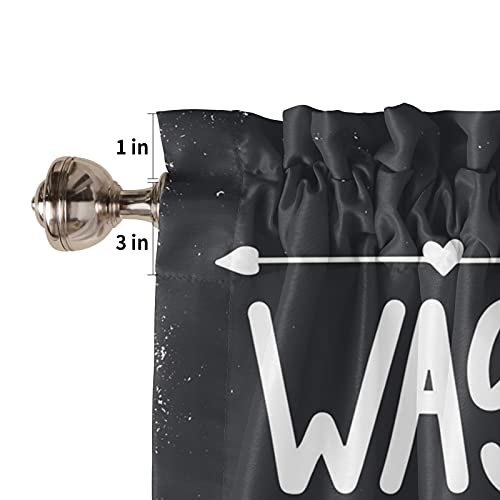 Leotear Valance Curtain Laundry Room Theme Text And Arrows On Vintage Blackboard Kitchen Window Valance Rod Pocket Short Window Valance Curtain For Kitchen Bathroom Living Room Bedroom 54*18Inch #TOP4