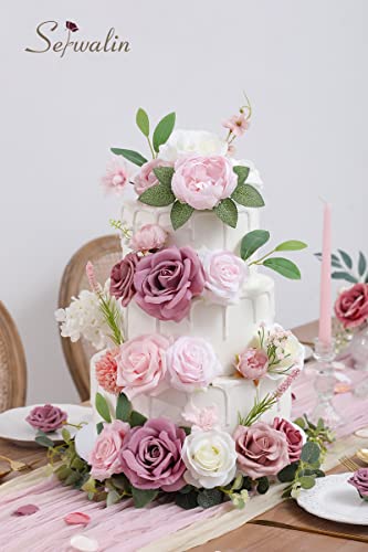 Serwalin 200Pcs Silk Rose Petals And Pink Artificial Flowers #TOP5