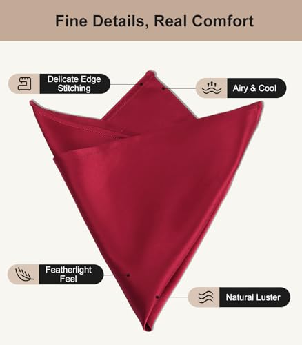 Image of DAISYSILK Pocket Squares for Men, 100% Mulberry Silk Pocket Square, Luxury Men's Pocket Square for Suits & Tuxedos