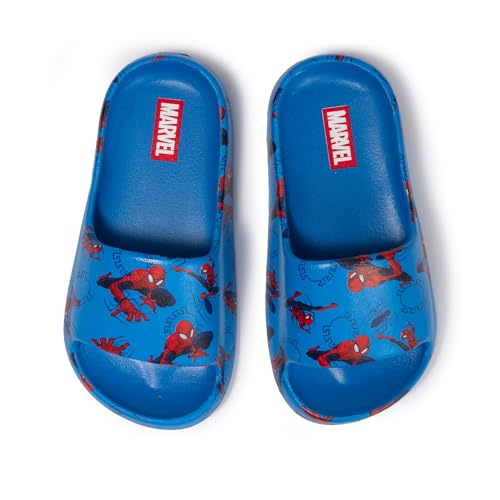 Marvel Spiderman Pool Slides Sandals for Boys Blue Size 13/1