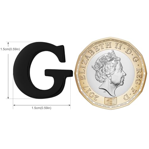 Image of HONEY BEAR Initial Alphabet Letter Lapel Pins Collar Badge Brooches for Mens /Womens Shirt Dress Decoration Black