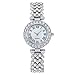 CdyBox Lady Elegant Roman Numeral Dial Quartz Watch with Diamond Bracelet Watch Set Dress Wrist Watches (Silver)
