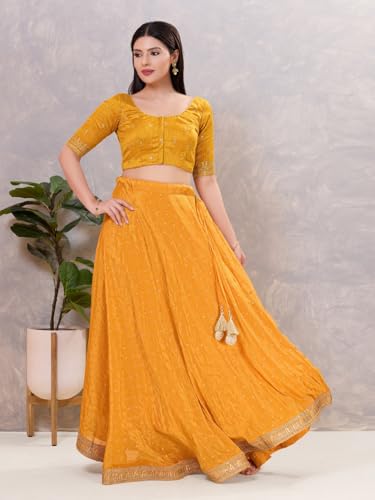 Image of Vamas Women's Silk Padded Self Design Half Sleeve Readymade Saree Blouse (X-1166.ELB)