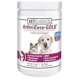 Vet Classics ArthriEase-Gold Hip & Joint Support for Dogs, Cats– Pet Health Supplement Powder – Alleviates Aches, Discomfort – For Flexibility, Healthy Joint Function – Antioxidants – 1 Lb.