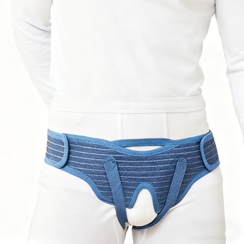 Hernia Belts for Men for Unilateral and Bilateral Inguinal Hernia Belt with Adjustable Waist Belt and 2 Removable Compression Pads(Small)