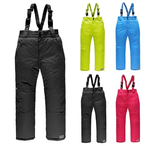 YRAETENM Kids Snow Ski Bib Pants Winter Waterproof Windproof Warm Skiing Snowboard Overalls Outdoor Insulated Snow Suits4