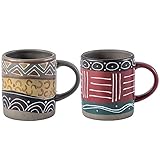 YouPeng Coffee Mug Set of 2, 16 oz Large Coffee Mugs with Ancient Mayan Style, Ceramic Coffee Mug with Handle for Coffee, Cocoa Milk, Dishwasher, Microwave Safe (2 Pack)