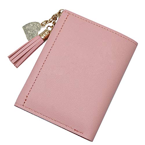 Lomaifoer Small Wallet For Women，Ultra Slim Pu Leather Credit Card Holder Clutch Wallets For Women(Pink) #TOP1