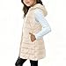 Puffer Vest for Girls Winter Warm Long Quilted Sleeveless Hooded Jacket Kids Fall Fashion Down (Beige, 13-15 Years)