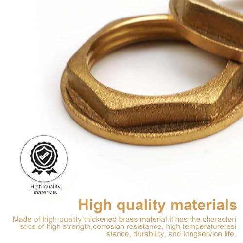 LERANXIN 6 Stück Flansch Sechskantmutter, G3/4 Flansch Innengewinde Messing Sechskantmutter, 3/4 Zoll Flanschmuttern für Badezimmer Waschbecken Sanitär Armaturen Zubehör
