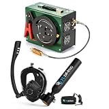 TUDIVING-0.5L Set bombola per immersioni subacquee, mini bombola di ossigeno con maschera da snorkeling integrale, kit da viaggio portatile per immersioni (S200Plus Black-A4)
