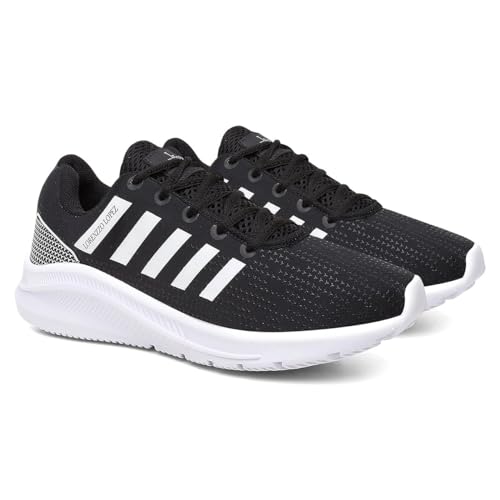 Tênis Masculino Para Academia e Corrida Super Leve - Preto-Branco/40