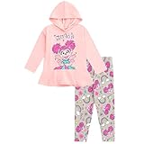 Sesame Street Abby Cadabby Rainbow Toddler Girls Pullover Peplum Fleece Hoodie and Leggings Outfit Set 4T