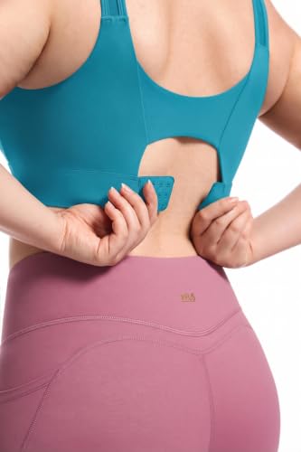 Image of Women's Sports Bra Wirefree Adjustable Medium-High Support Everyday Wear for Large Bust Plus Size with Removable Pads