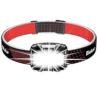 Blukar LED Stirnlampe Wiederaufladbar, Superhell 2000L Stufenlos Dimmbar Kopflampe mit 8 Lichtmodi, Sensor und Rotlicht, Leichtgewichtig Wasserdichte Mini Stirnleuchte für Campen, Angeln usw.