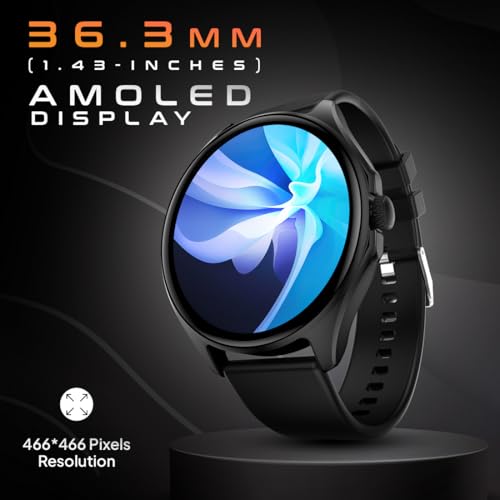 Image of Fire-Boltt Boltt Fire Apollo 2 Smartwatch 36.3Mm (1.43 Inch) AMOLED Display, Bluetooth Calling, 100+ Sports Modes, Voice Assistant, Health Suite, IP67 Water Resistant, Smart Notifications. (Black)